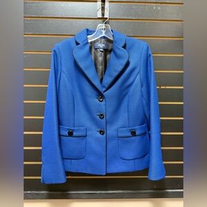 Jones Wear Blue Textured Blazer Jacket Size 6
